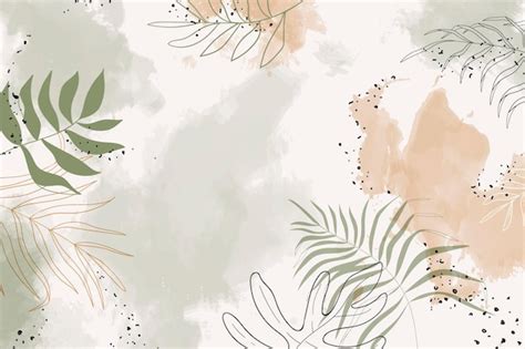 Free Vector | Beige leafy watercolor background vector