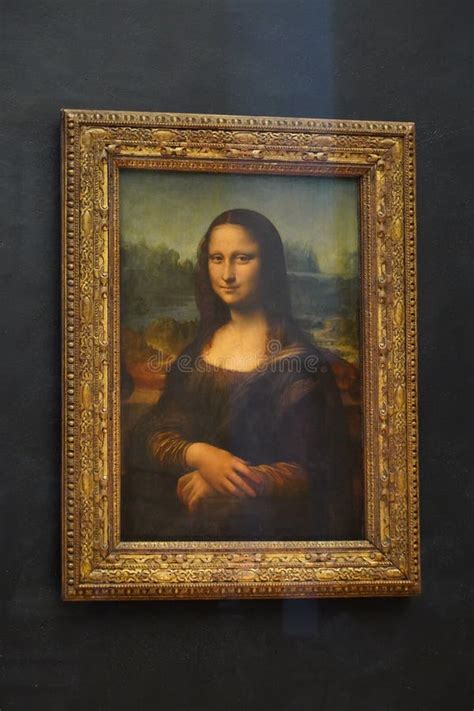 The Mona Lisa Original Painting on Display in the Louvre Museum. the ...