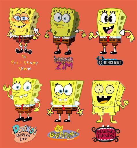 Spongebob in another Nicktoons Styles by Patit0s0 on DeviantArt | Spongebob, Spongebob drawings ...