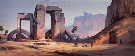 ArtStation - Ancient ruins, Andrei Kotnev | Egypt concept art, Environment concept art, Fantasy ...