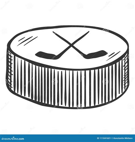 Vector Sketch Puck for Ice Hockey Stock Vector - Illustration of ...