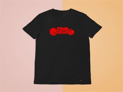 Heart Band Logo Rock Black Tee Shirt Clothing Size S-4XL - Etsy