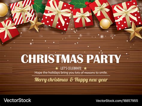 Christmas party poster background design template Vector Image