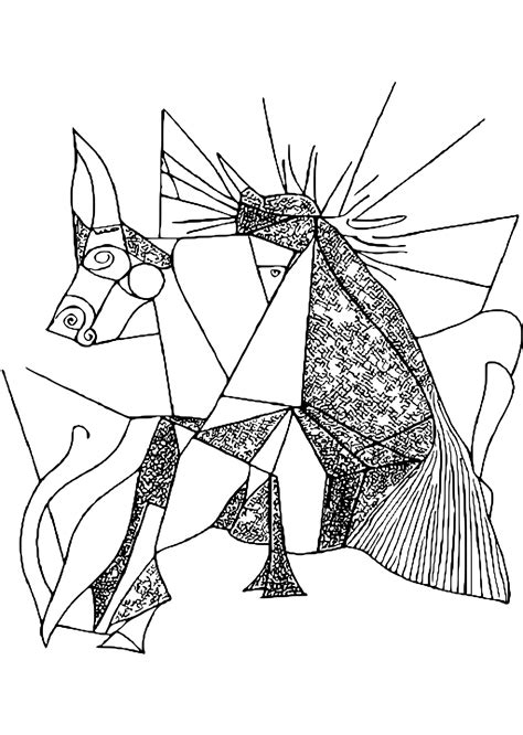 Guernica by Pablo Picasso Coloring Page · Creative Fabrica