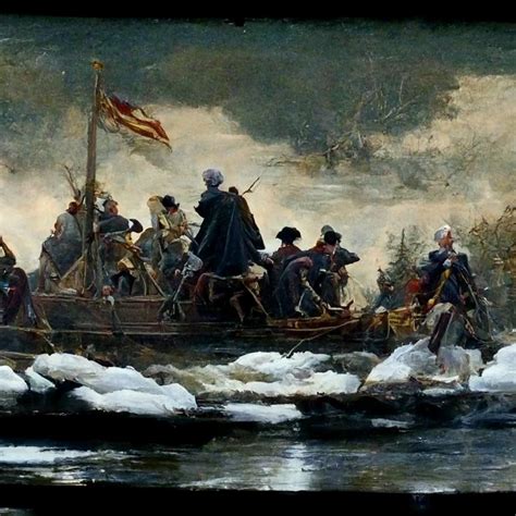 George Washington crossing the Delaware River : r/midjourney