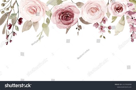 Invitation Watercolor Flowers Floral Frame Border Stock Illustration 2117016200 | Shutterstock