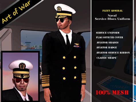 Second Life Marketplace - :AW: Men's Navy Service Dress Blue Fleet ...