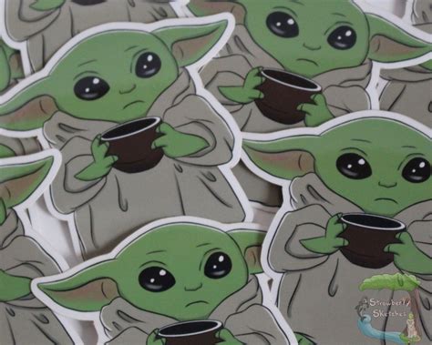 Green Baby Alien Sticker - Etsy