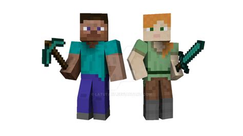 Minecraft Steve and Alex by latutart on DeviantArt