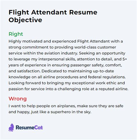 Top 18 Flight Attendant Resume Objective Examples