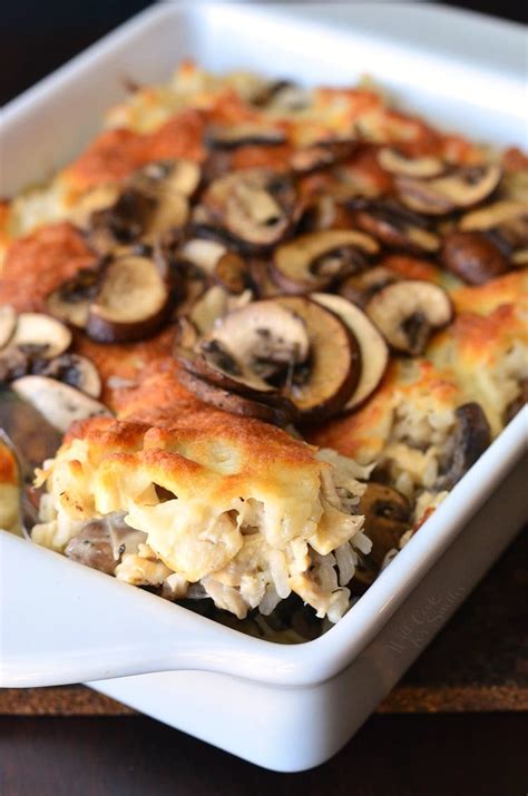 Creamy Chicken Mushroom Rice Casserole - Will Cook For Smiles