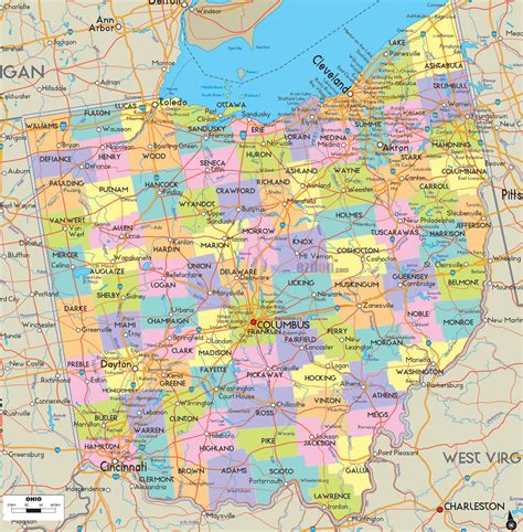 Ohio Counties Map