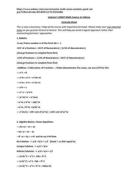 GMAT+Formula+Sheet | PDF | Triangle | Circle