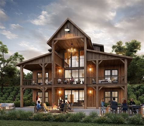 Raleigh House Plan | Two-Story Rustic Barn House Design with an ADU ...