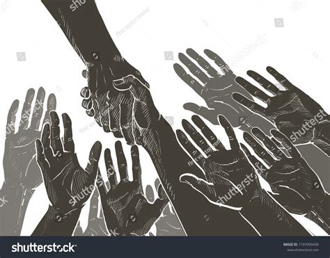 Helping Hand Concept Gesture Sign Help Stock Vector (Royalty Free ...