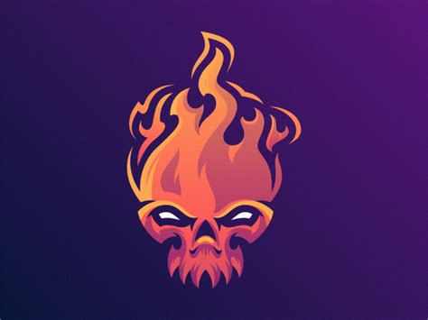 fire skull logo design by albert kalingga on Dribbble