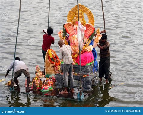 Ganesh Immersion-Hindu Festival Editorial Stock Image - Image of ...