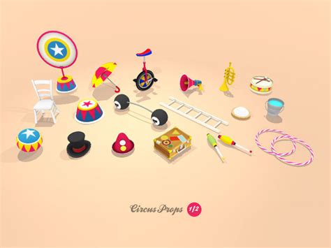 3D model Circus Props VR / AR / low-poly animated | CGTrader