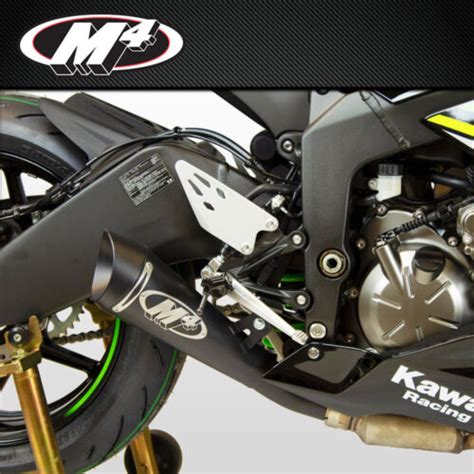 NEW 2009 - 2021 KAWASAKI NINJA ZX-6R ZX6R M4 BLACK GP SLIP ON MUFFLER ...