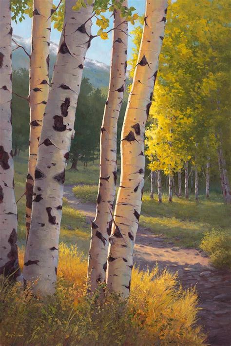 The Invitation - 48x32, Oils | Aspen trees painting, Birch tree art ...