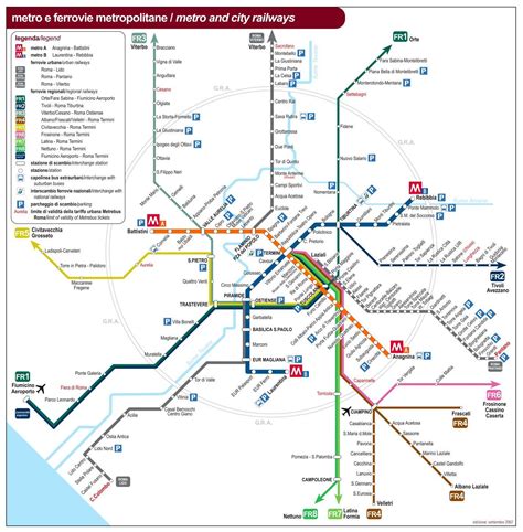 Rome plan des transports publics - Roms plan des transports publics (Lazio - Italie)