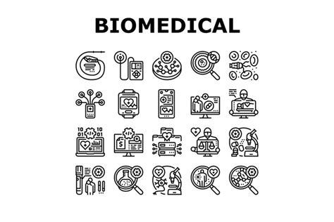 biomedical medical science icons set vector (3318981)