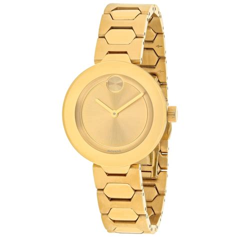 Movado - Movado Women's Swiss Bold Gold Stainless Steel Bracelet Watch 3600382 - Walmart.com ...