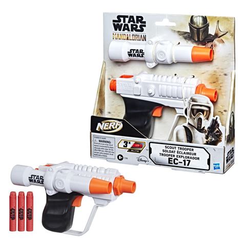Nerf Star Wars Scout Trooper EC-17 Blaster, The Mandalorian, Reticle Scope, 3 Official Nerf ...