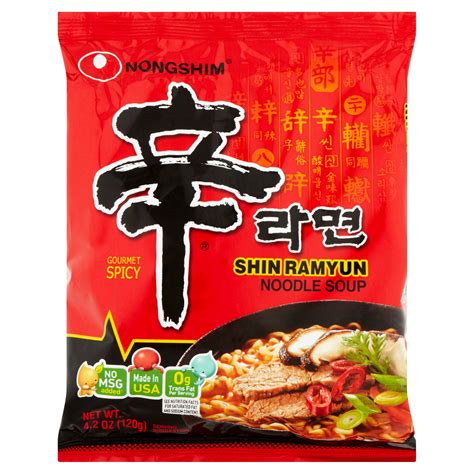 Nongshim Gourmet Spicy Shin Ramyun Noodle Soup, 4.2 oz, 10 pack - Walmart.com