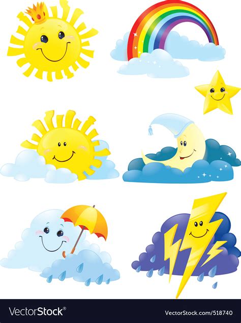 Weather symbols Royalty Free Vector Image - VectorStock