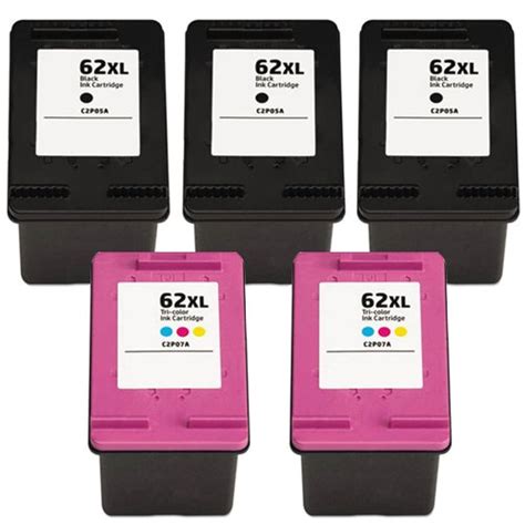 HP 62XL Remanufactured Ink Cartridge 5-Piece Combo Pack