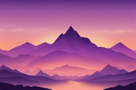 Premium Photo | Misty mountain wallpaper in purple tone