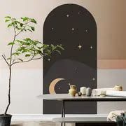 Bohemian Interior Wall Art Renovation Waterproof Mural Simple Life Stars Moon Night Sky Arch ...