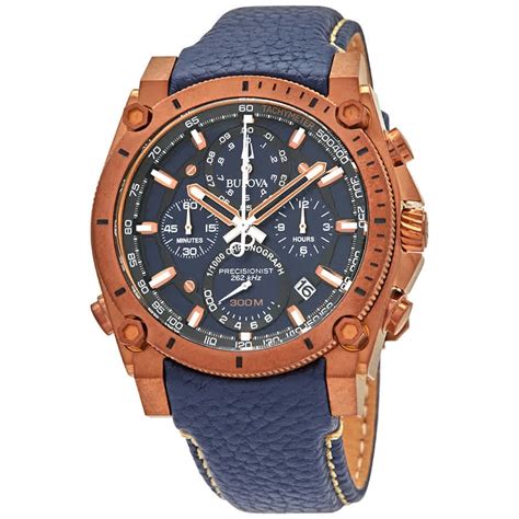 Bulova - Bulova Precisionist Chronograph Quartz Blue Dial Men's Watch ...