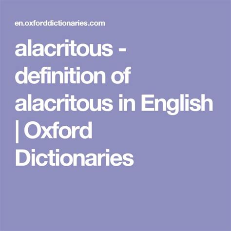 alacritous - definition of alacritous in English | Oxford Dictionaries | Oxford dictionaries ...