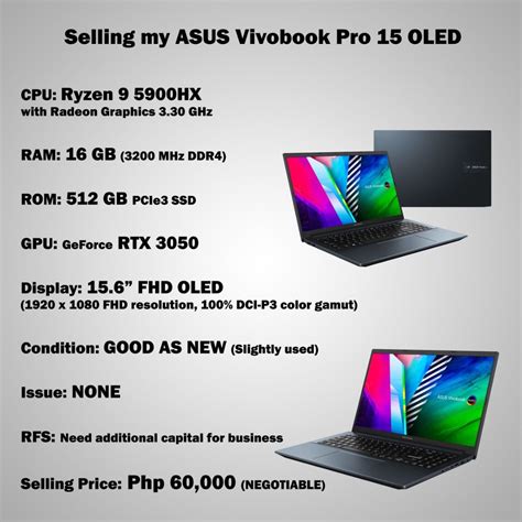 ASUS Vivobook Pro 15 OLED (NEGOTIABLE), Computers & Tech, Laptops ...