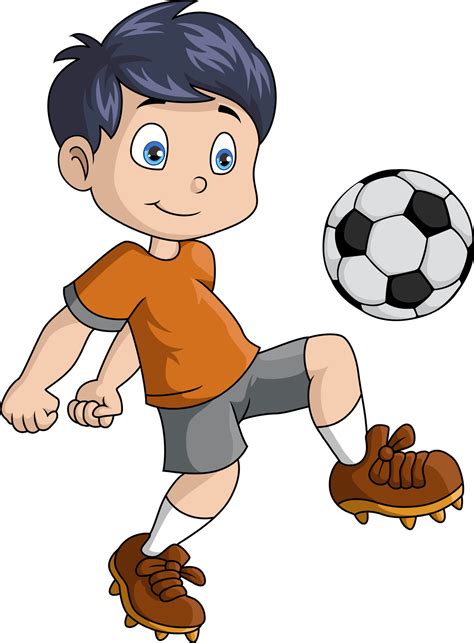 Cute little boy cartoon playing football 36772883 Vector Art at Vecteezy