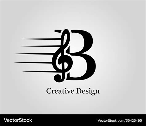 Key note b letter logo music on initial Royalty Free Vector