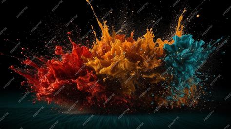 Premium AI Image | A colorful explosion in a black background