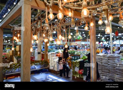 Interior view of Lotte Plaza Market an Asian Korean grocery supermarket ...