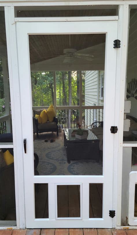 Screen door with built in dog door | Ana White