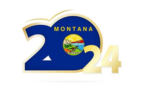 Year 2024 with Montana Flag pattern. 26542498 Vector Art at Vecteezy