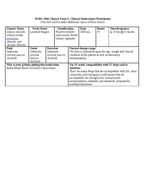 Lactated Ringers | Potassium | Sodium