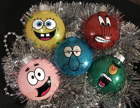 SpongeBob SquarePants Themed Christmas Ornaments Nickelodeon | Etsy