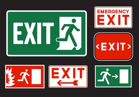 Emergency Exit Signs - Download Free Vector Art, Stock Graphics & Images