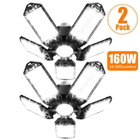 Walmart 2 Pack 160W LED Garage Lights, Ultrabright 18000LM, Adjustable ...