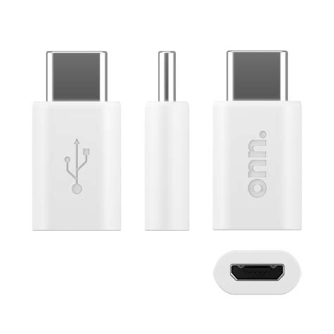 onn. Micro-USB to USB-C Adapter, White - Walmart.com