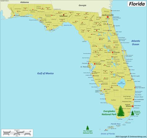 Florida National Parks Map - Ontheworldmap.com