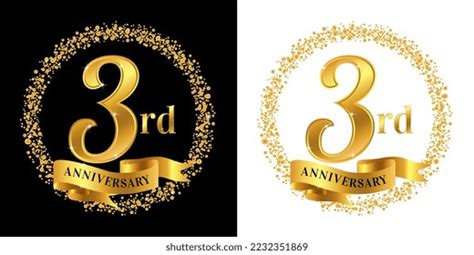 3rd Anniversary Logo Golden Color Ribbon Stock Vector (Royalty Free) 2232351869 | Shutterstock