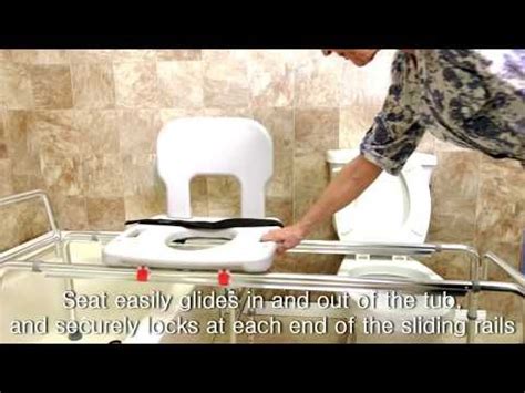 Toilet-to-Tub Sliding Transfer Bench easily glides from toilet to tub ...